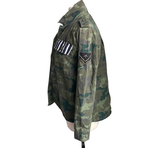 GAP Utility Jacket Womens Sz Small Green Camo Military Field Camouflage Stripes - Picture 5 of 9